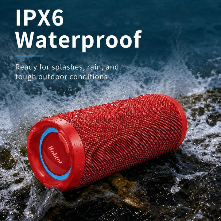 Bobtot Altavoz Bluetooth portátil, altavoz impermeable IPX6 con gra...