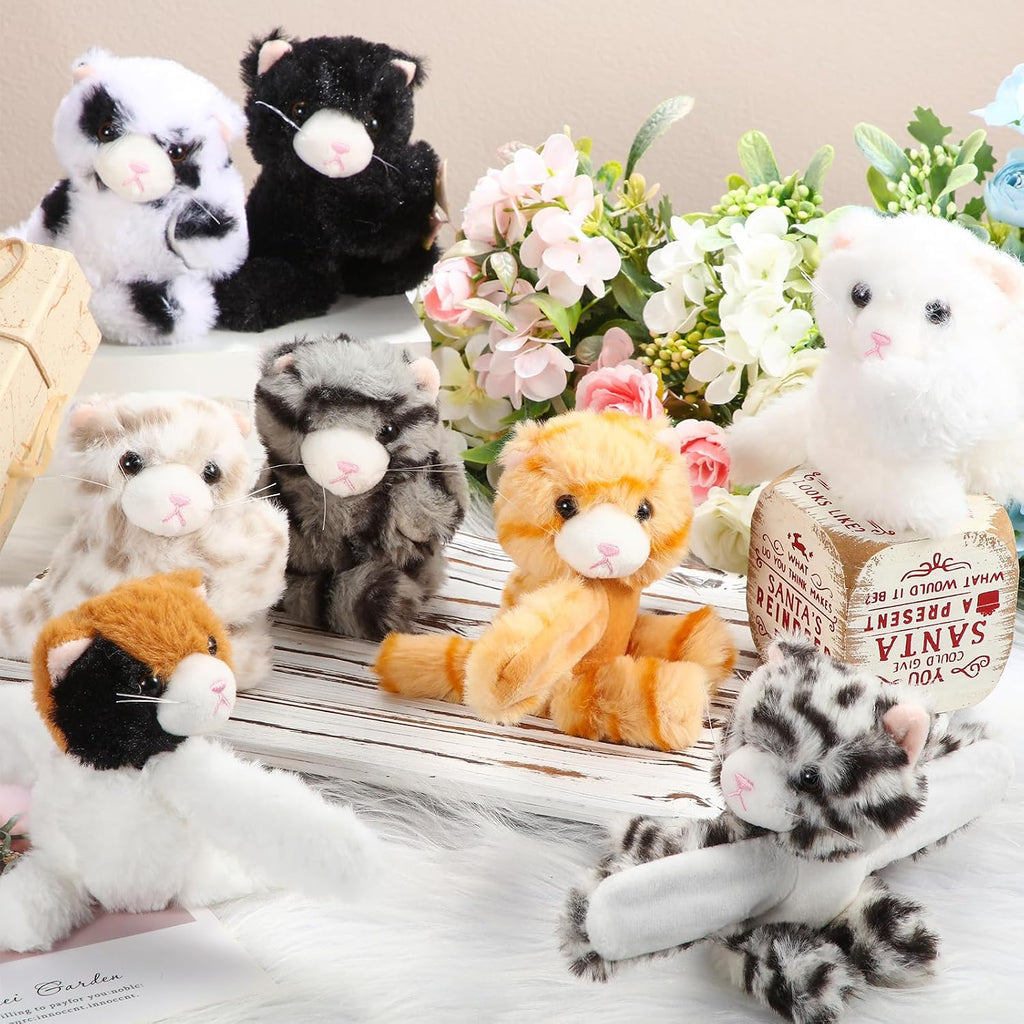 Liliful Paquete de 8 pulseras de peluche para niños, gatitos