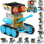 Kit de robot solar 30 en 1, 243 piezas, juego educativo STEM para niños de 8 a 12 años, regalo de experimento científico para cumpleaños (azul)