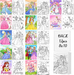 Ctosree - 12 lienzos predibujados para pintura de niños, estirados de 8 x