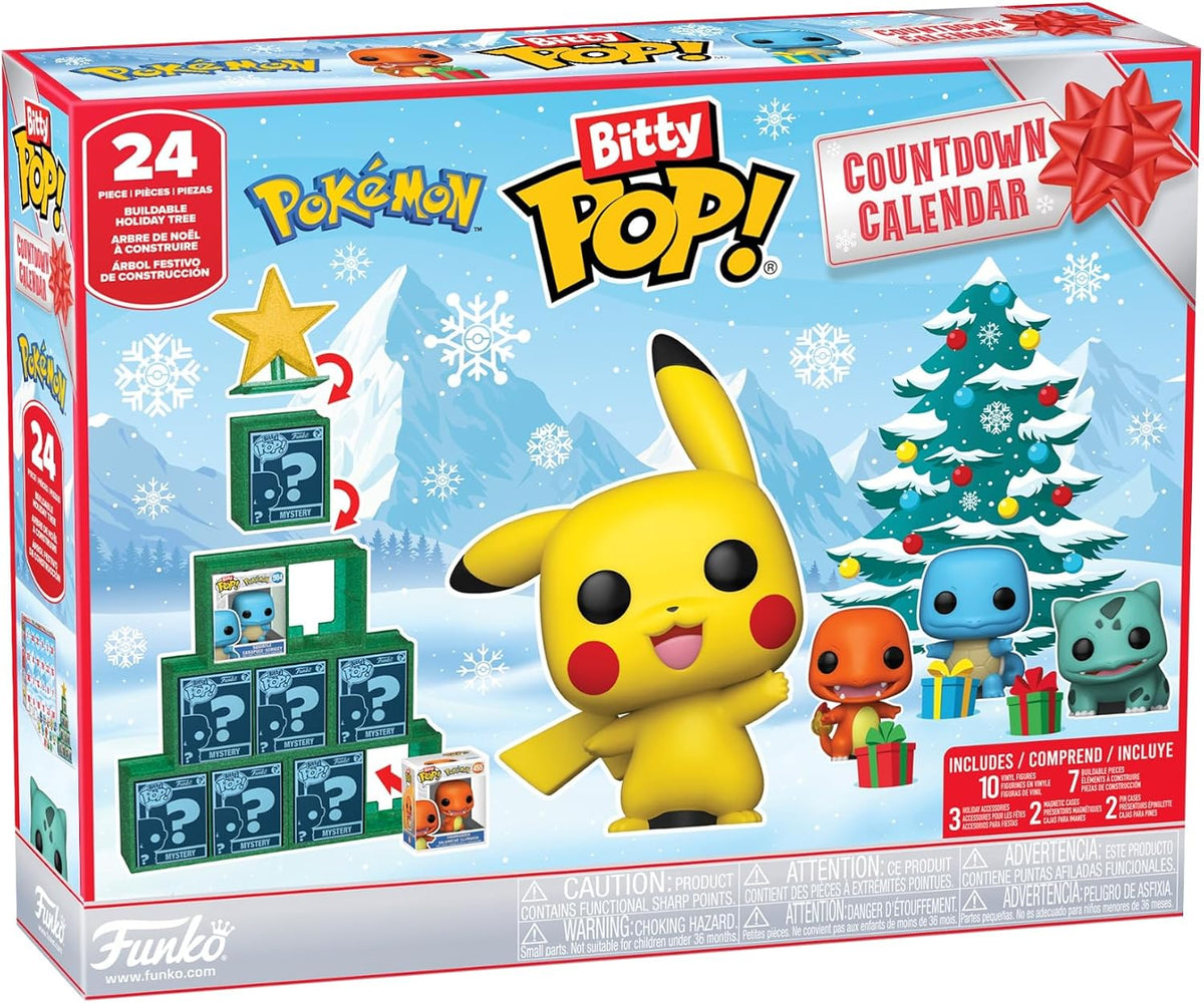 Funko Pop! Bitty - Calendario de cuenta regresiva: Pokémon - 24 días de sorpresas - Mini figuras de vinilo coleccionables - Caja misteriosa - Idea de regalo - Regalo de vacaciones para niños - Cuenta