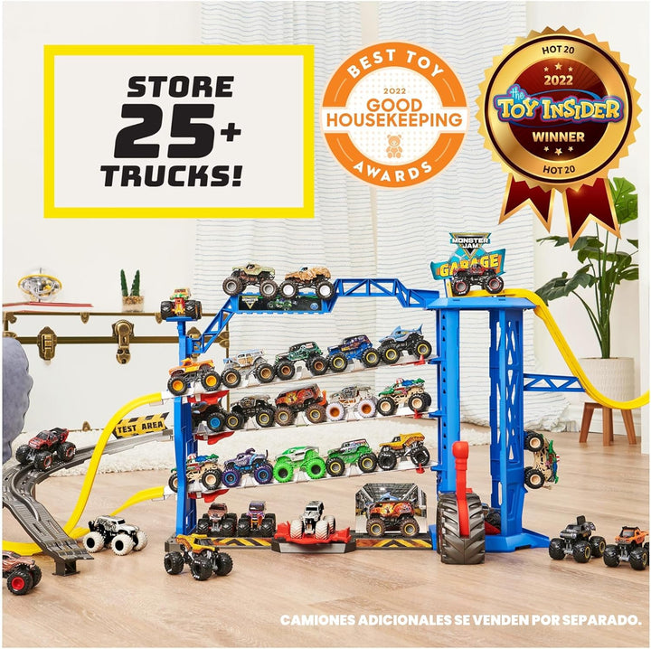 Monster Jam - Set de juego y almacenamiento de garaje con camión mo...