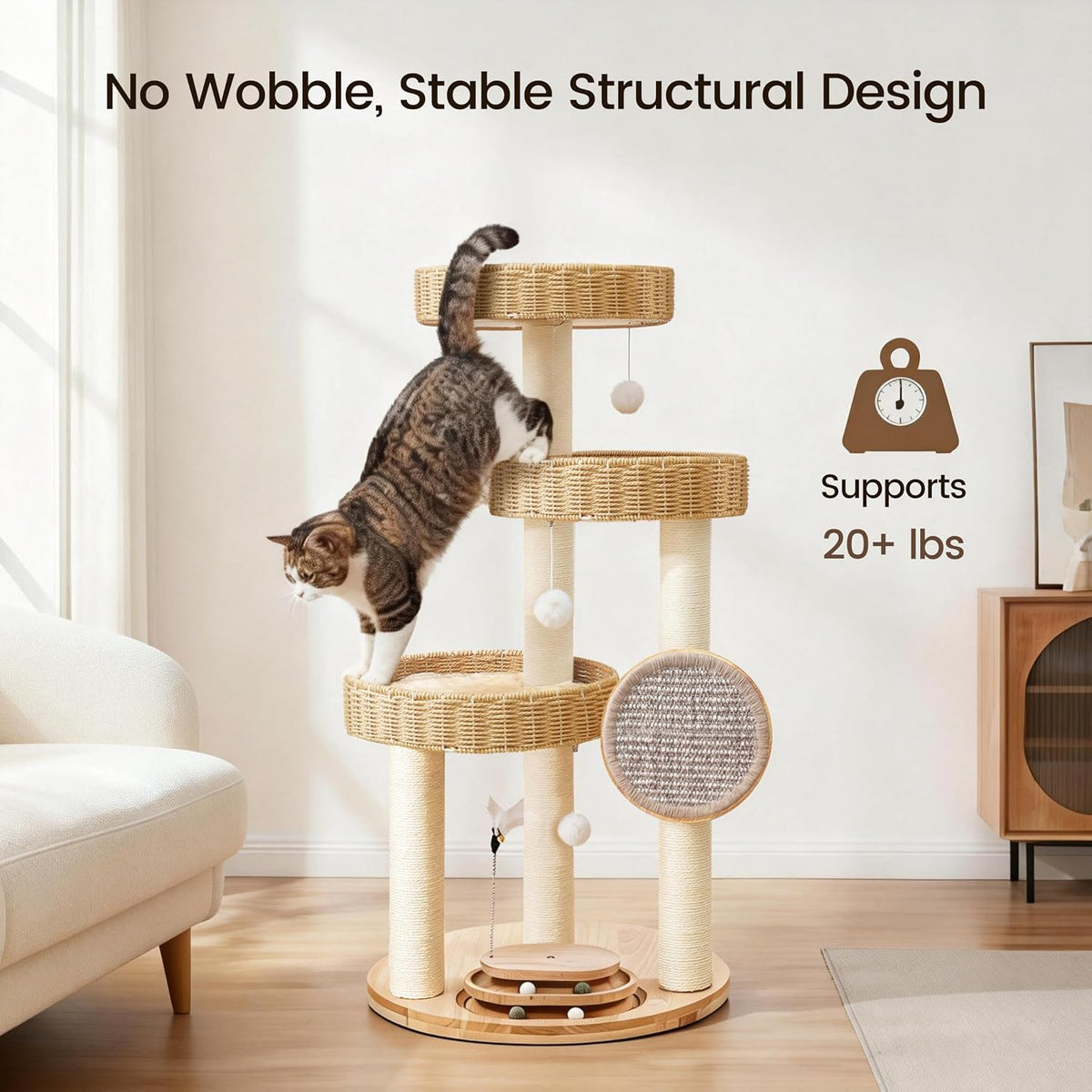 Zonoria - Torre de árbol para gatos grandes, condominio para gatos de