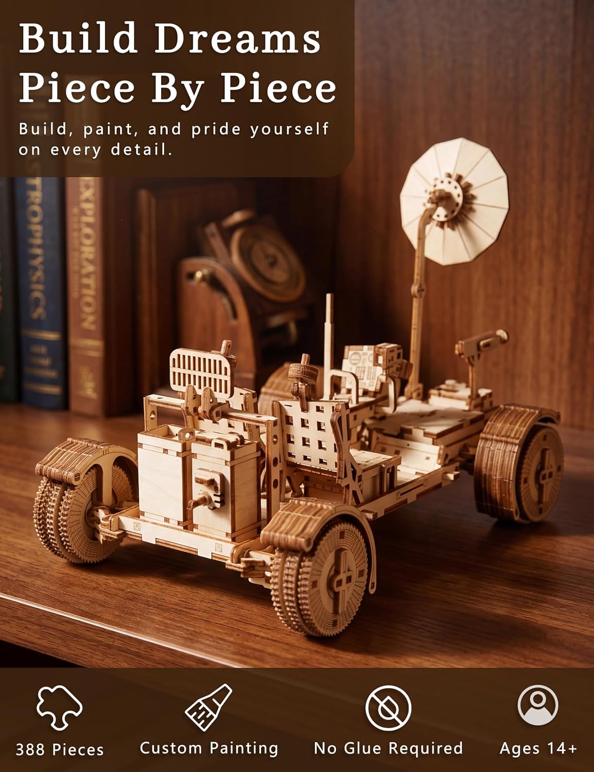 Rompecabezas de madera 3D para adultos Lunar Rover