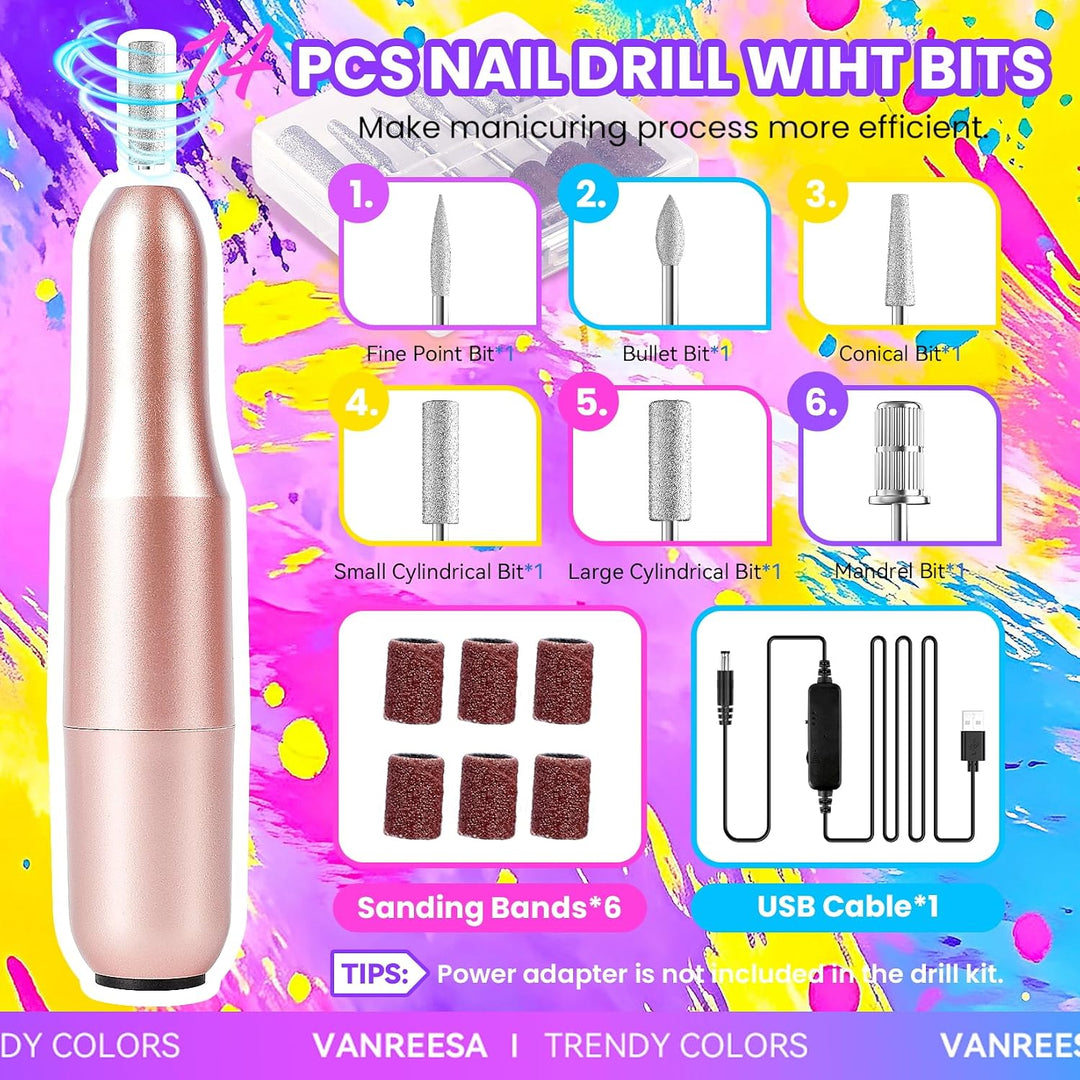 VANREESA Kit de 115 esmaltes de uñas de gel con taladro de uñas con...