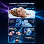 Auriculares para dormir, mini auriculares para dormir 2026, diseño pequeño para dormir de lado, funda de carga de pantalla táctil, tiempo de reproducción de 48 horas, IPX7 impermeable, 5 modos de