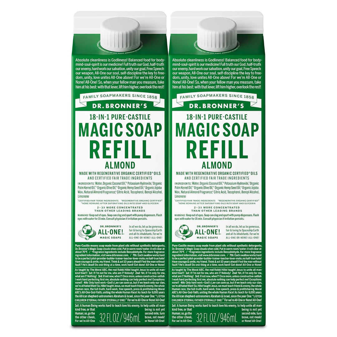 Dr. Bronner's Magic Soap - Recambio de jabón líquido puro de Ca...