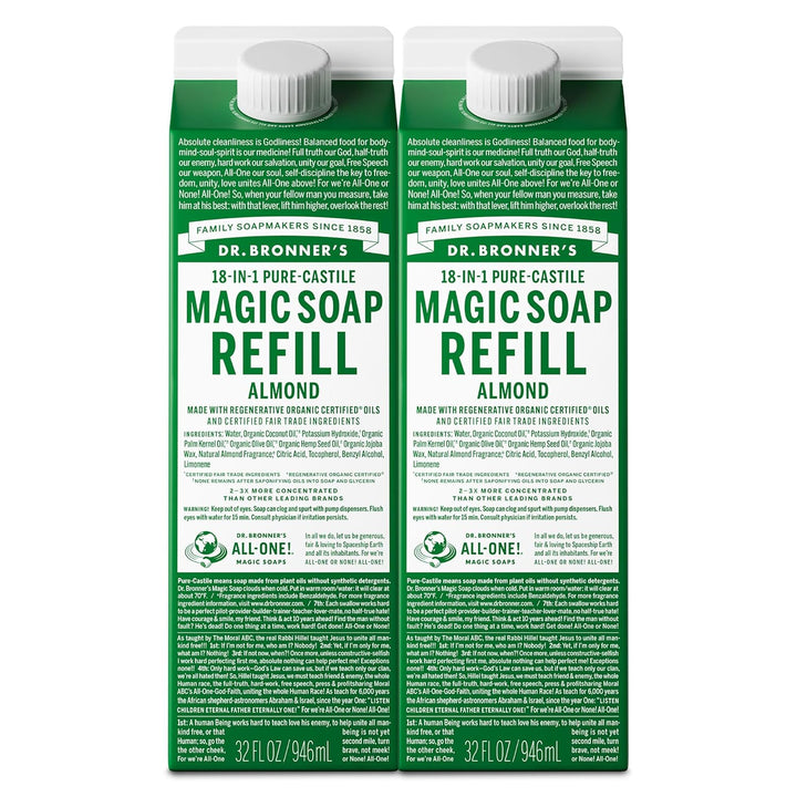 Dr. Bronner's Magic Soap - Recambio de jabón líquido puro de Ca...
