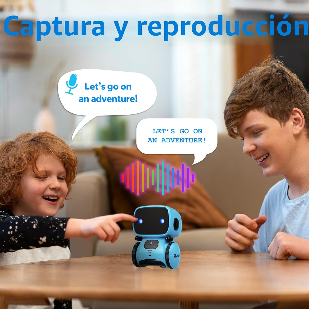 Contixo R1 - Robot de juguete para niños, robots inteligentes interactivos azules con control de voz, hablar, bailar, aprendizaje, sensor táctil, juguete portátil educativo compacto para niños y niñas de 3 a 8 años, regalos de cumpleaños
