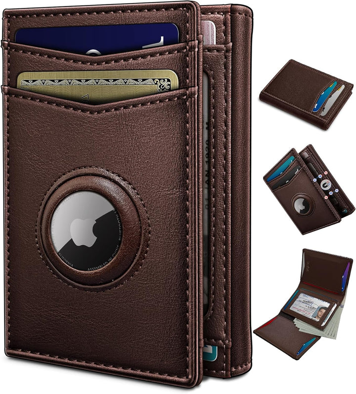Cartera miyozi Airtag para hombre, con bolsillo para efectivo, 2 ve...