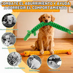 LECHONG Paquete de 2 juguetes chirriantes extra largos de 40 pulgadas para perros grandes, juguete de peluche suave para masticar, juguetes interactivos para perros de tira y afloja para todos los