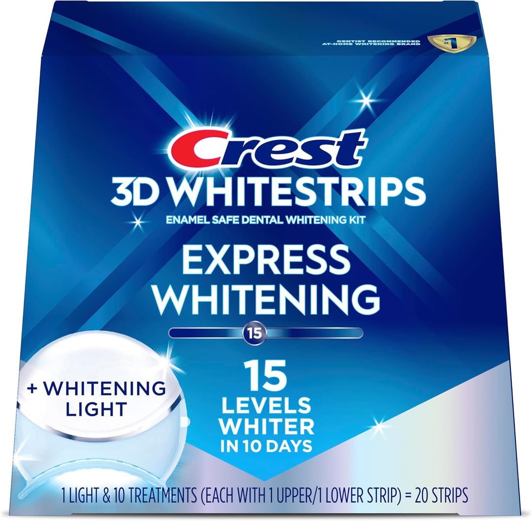 Kit de blanqueamiento dental Crest 3D Whitestrips Express con luz L...