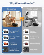COMFIER Shiatsu - Masajeador de pies con calor, vibración, máquina de masaje de pies de compresión rodante para fascitis plantar, dolor neuropatía, regalos para ella, se adapta a tamaños de hasta 13