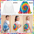 Acellegic 30 bolsas blancas con cordón de algodón teñido anudado con