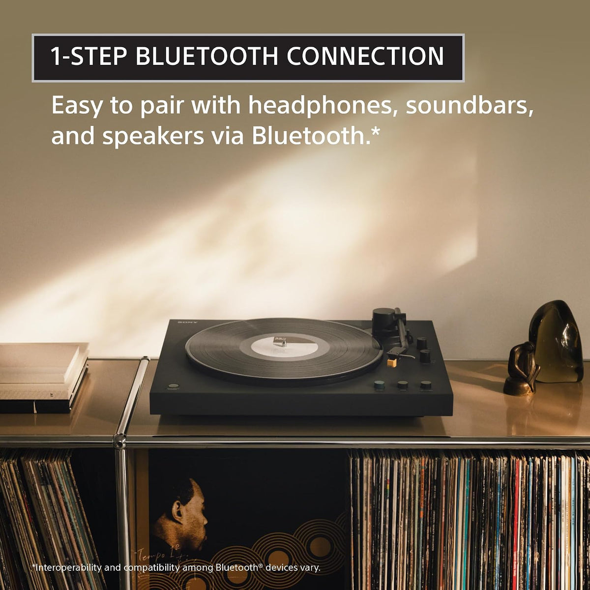 Sony PS-LX5BT - Tocadiscos inalámbricos Bluetooth premium con reproducción