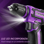 Taladro inalámbrico: DEKOPRO Juego de taladro eléctrico de 12 V, taladros eléctricos de 800 rpm, taladros pequeños con portabrocas sin llave de 3/8 pulgadas y juego de herramientas portátil, caja de