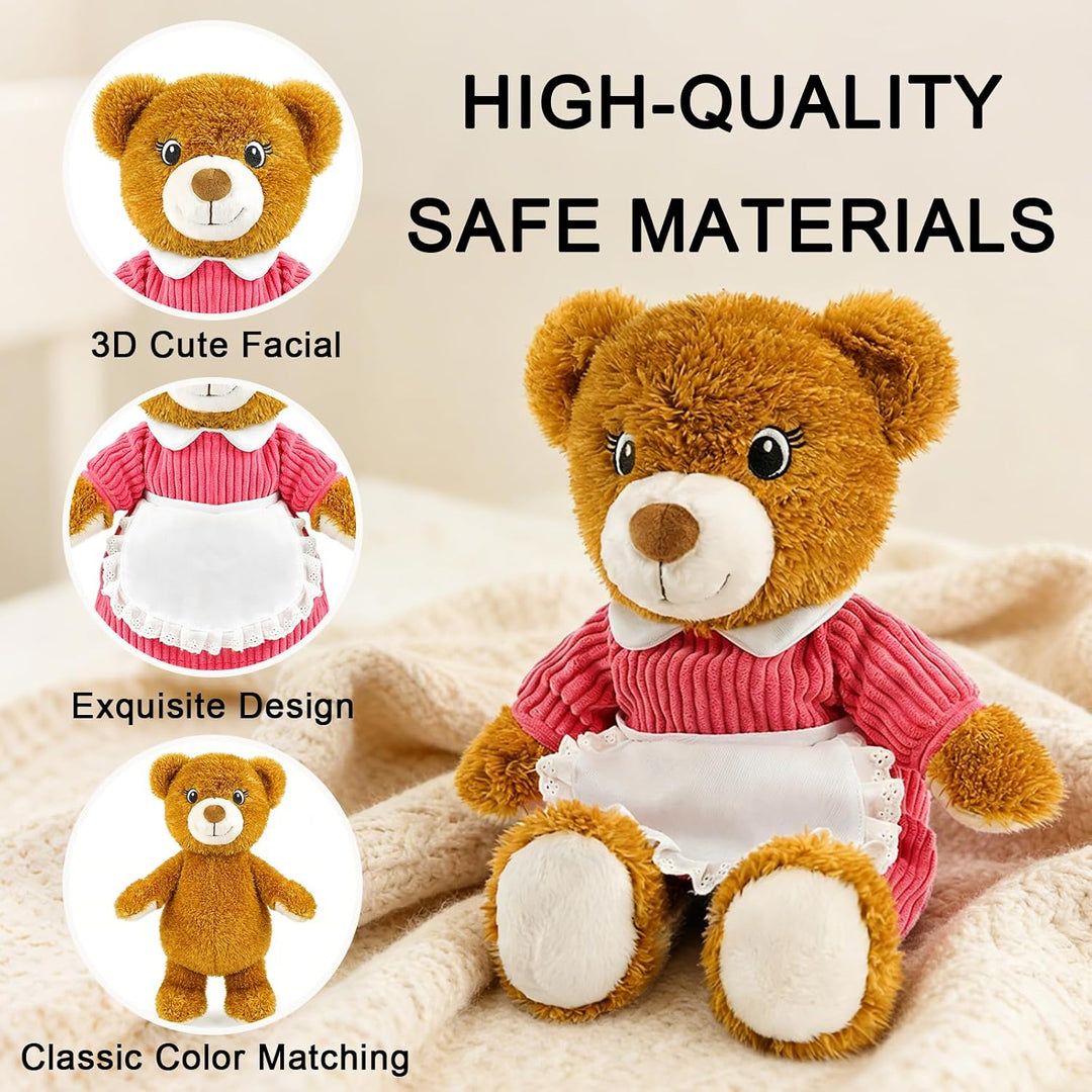 JUSTQUNSEEN Bonito oso de peluche de 14.5 pulgadas para mujeres con...