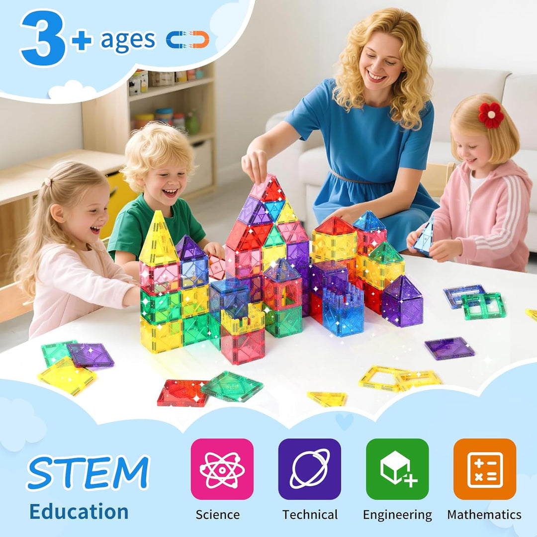 Mruikeny 100 Piezas Azulejos Magnéticos para Niños de 4-8 Años, Azu...