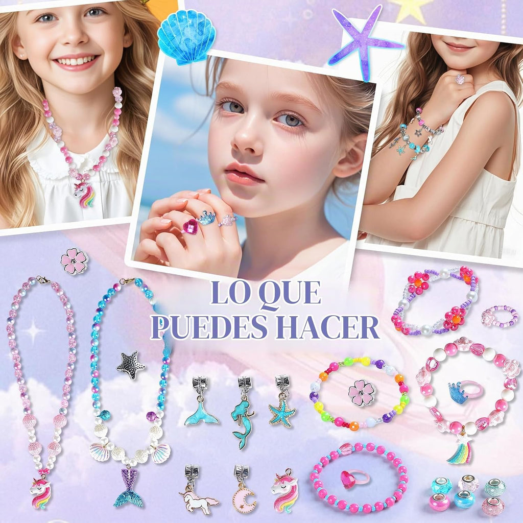 FUNSENLY Kit de 2000 piezas de abalorios para hacer pulseras para niñas, kit de fabricación de joyas para niñas de 4-6, 8-12, artes y manualidades, juguetes para niñas de 4 a 8 y 8 a 12 años