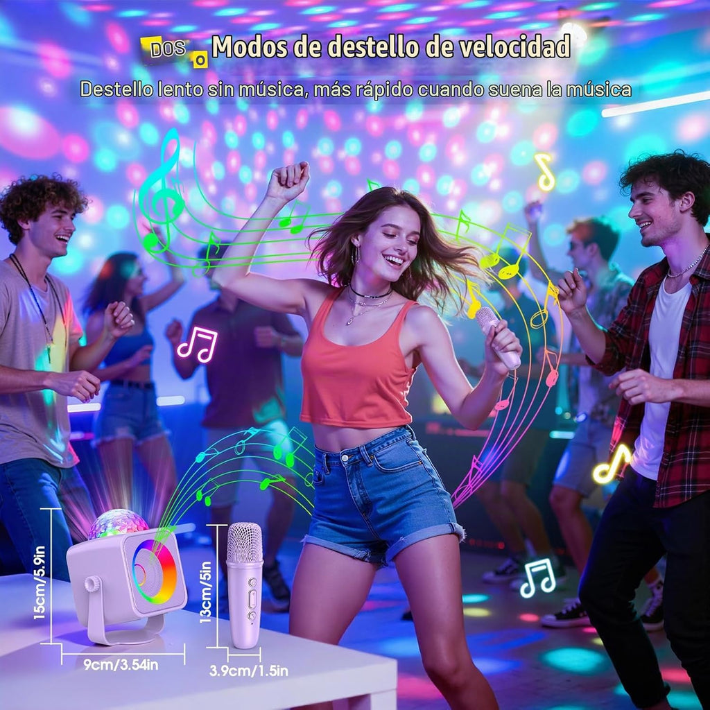 Máquina de karaoke para niños, regalos de micrófono para niñas de 3 a 12 años o más, juguete de regalo de cumpleaños con luces LED de discoteca para fiesta familiar en casa, altavoz portátil de
