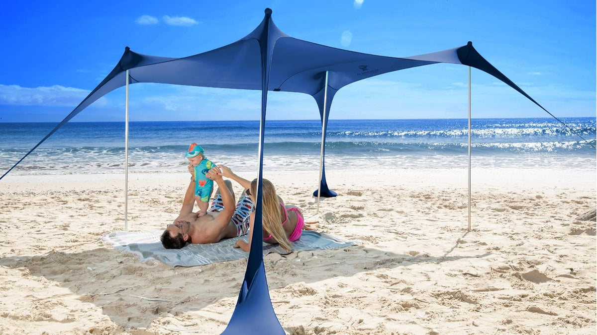 SUN NINJA Tienda de campaña de playa, refugio solar, toldo de sombra de