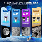Hawkko Kit de telescopio para niños de 8-12 años, apertura de 80 mm, 500 mm de focal, telescopio portátil