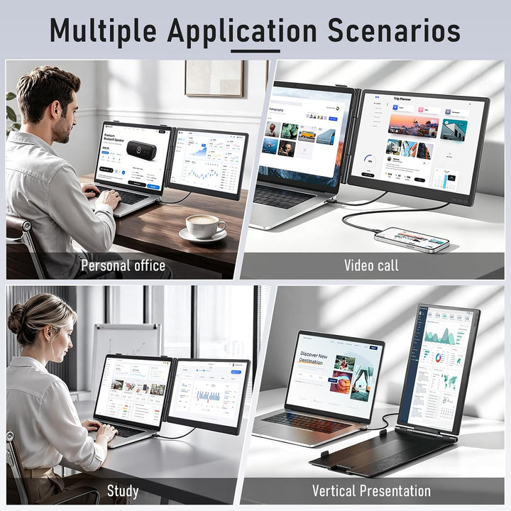 Macsecor Extensor de pantalla para laptop, monitor portátil dual ul...