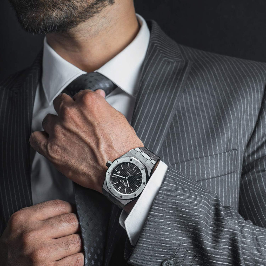 FEICE Reloj automático para hombres, reloj mecánico luminoso impermeable