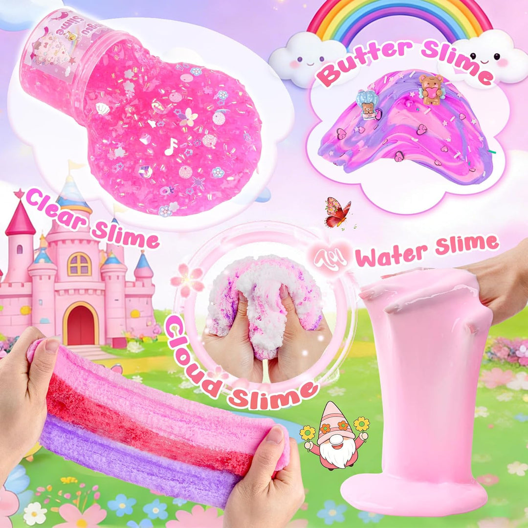 Paquete de 12 slimes, slime rosa para niños, kit de limo de nube de...
