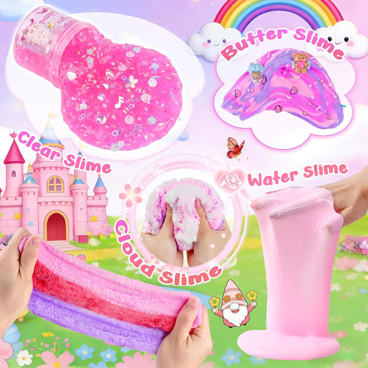 Paquete de 12 slimes, slime rosa para niños, kit de limo de nube de...