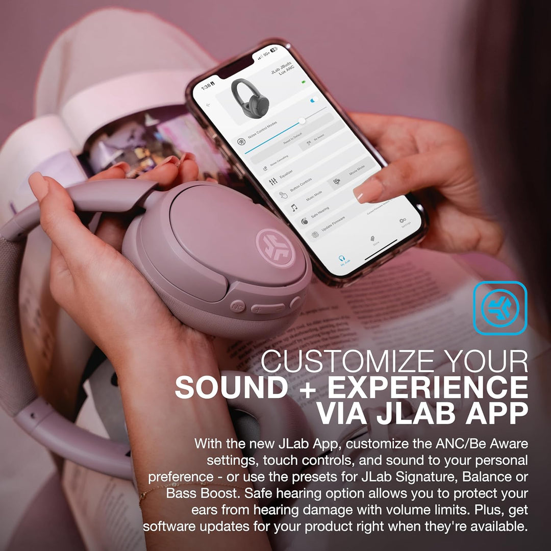 Auriculares inalámbricos JLab JBuds Lux ANC, Malva, cancelación act...