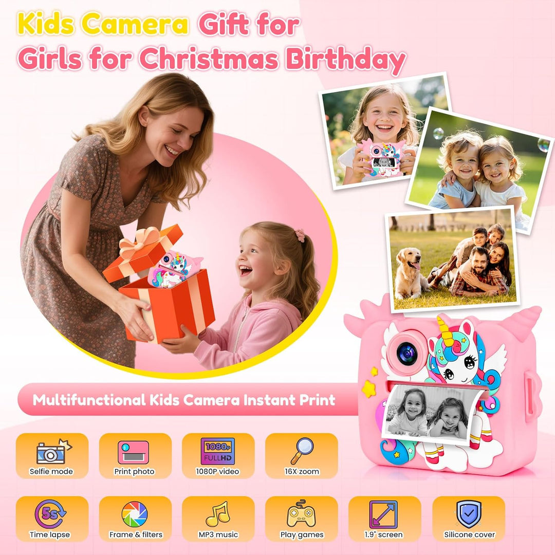 OTJ Cámara para Niños con Impresión Instantánea para Niñas y Niños...