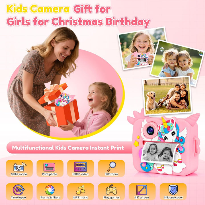 OTJ Cámara para Niños con Impresión Instantánea para Niñas y Niños...