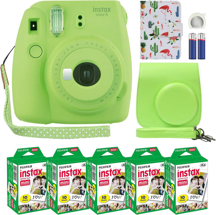 Fuji Instax Mini 9 Cámara Instantánea Verde Lima con Estuche Person...