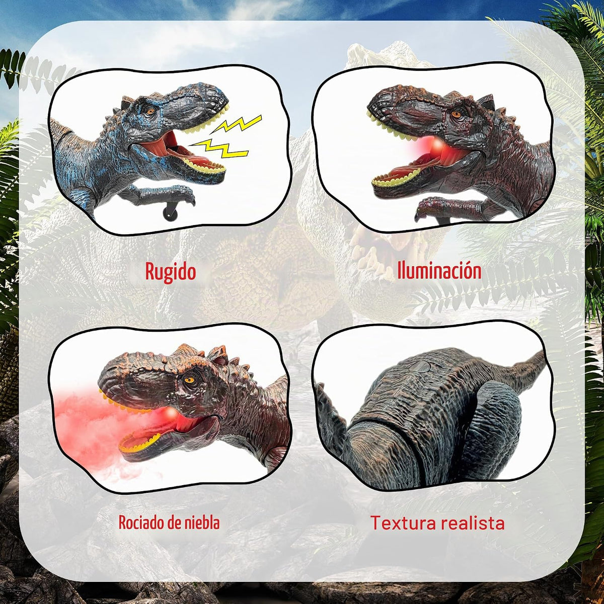Juguetes de dinosaurio a control remoto para niños de 3-5, 5-7, 8-12, 10-12, juguete electrónico RC T Rex Dino robot para niños, los mejores regalos de Navidad y cumpleaños para niños de 6, 7, 8, 9, 10, 11 y 12 años (color: azul)