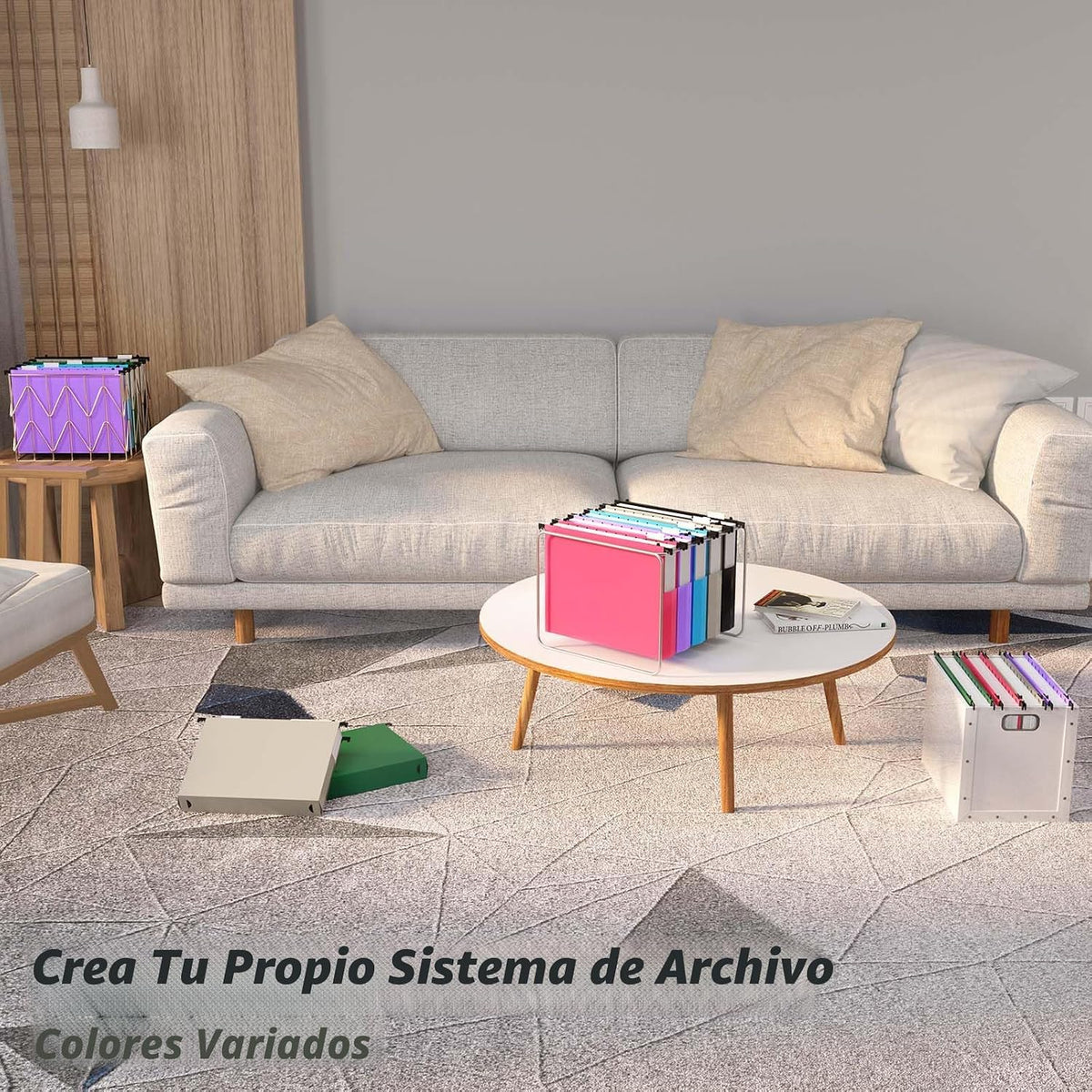 Carpetas colgantes de plástico de capacidad adicional, paquete de 12 carpetas colgantes expandibles reforzadas, tamaño carta, bolsillo de acordeón, expansión resistente de 2 pulgadas, organizador de