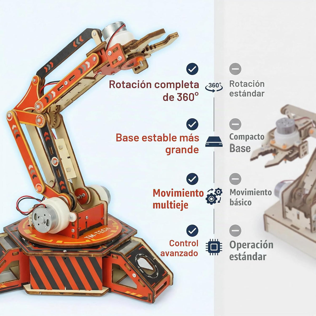 Kits de brazo robot, robótica para niños de 8 a 12 años, juguetes STEM de