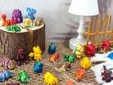 50 mini animales impresos al azar brillantes en 3D