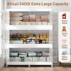 BROVIEW 1020QT - Contenedores apilables extra grandes con tapa, paquete de
