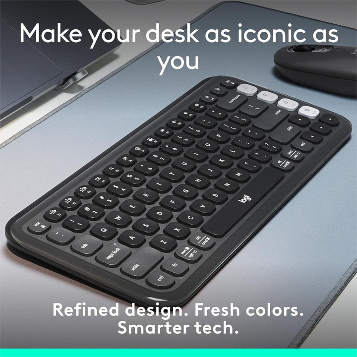 Logitech POP ICON Keys Teclado Bluetooth inalámbrico, escritura cóm...