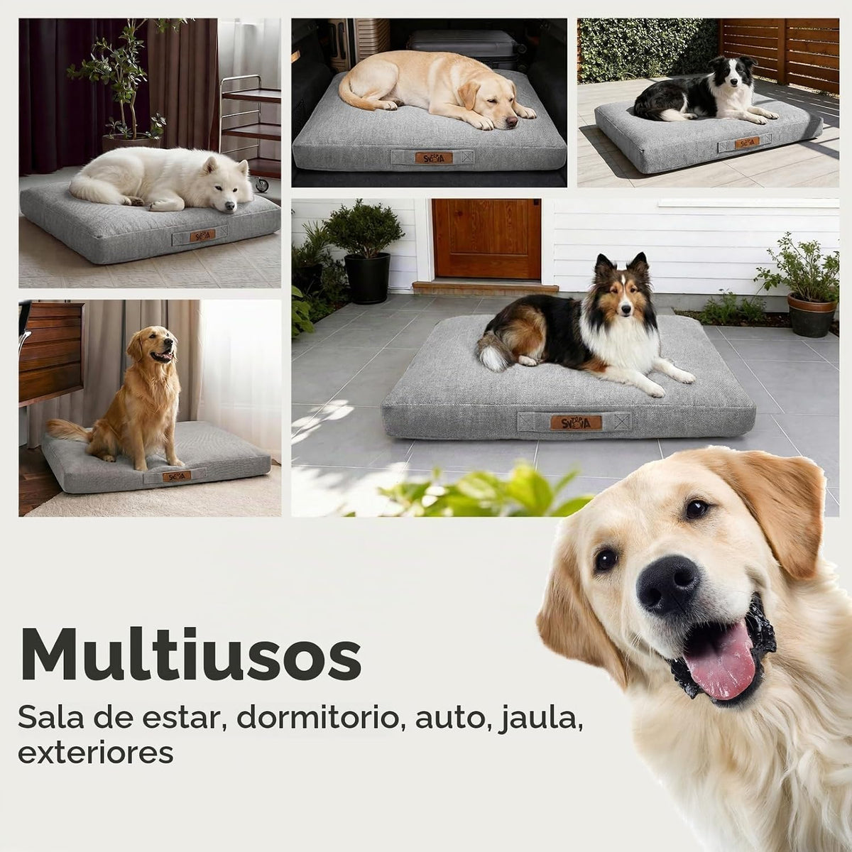 Cama para perro indestructible de 42 pulgadas XL, ortopédica impermeable a prueba de mordidas, almohadilla para perro resistente a las masticaciones, capacidad de 90 libras para perros