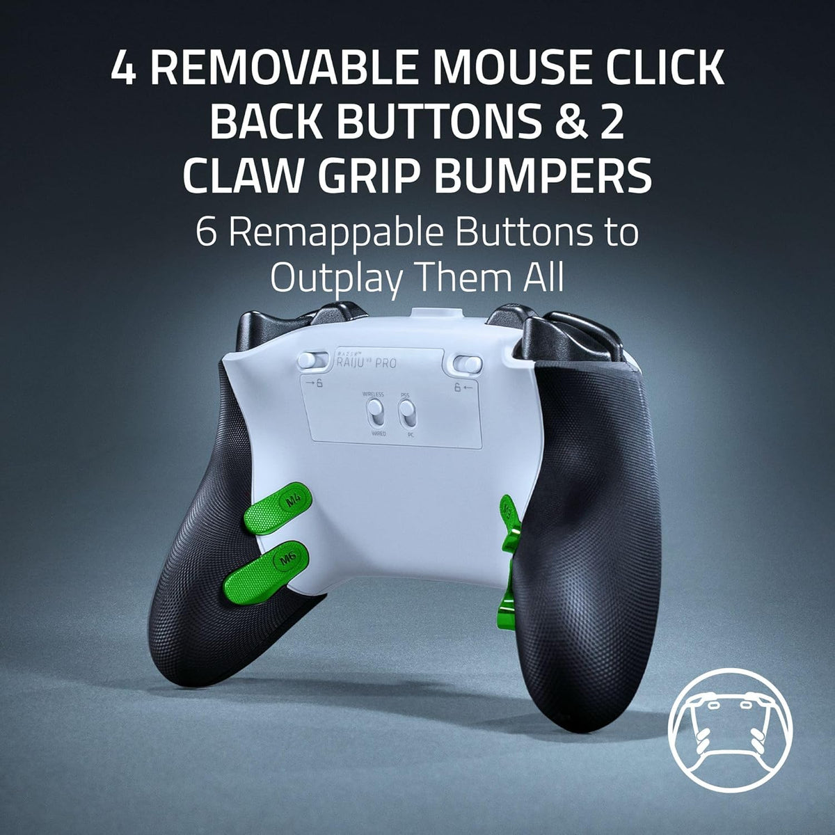 Razer Raiju V3 Pro - Control inalámbrico esports para PS5 y PC, Blanco