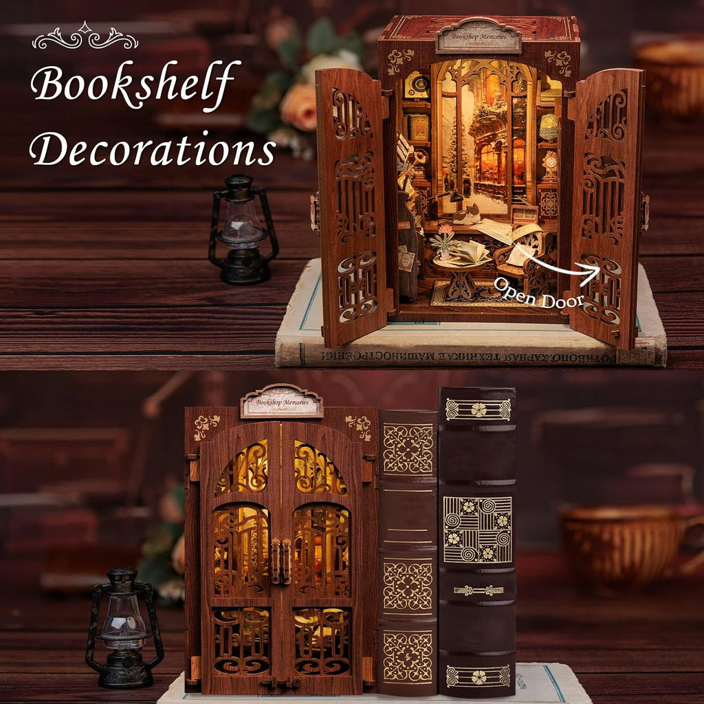 CUTEBEE Book Nook Kit DIY Miniature House Dollhouse Bookstore