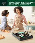 ROYAL CRAFT WOOD Organizador de cajones de cocina de bambú de lujo, organizador de cubiertos, soporte para utensilios y bandeja de cubiertos con separadores de cajones ranurados para cubiertos y