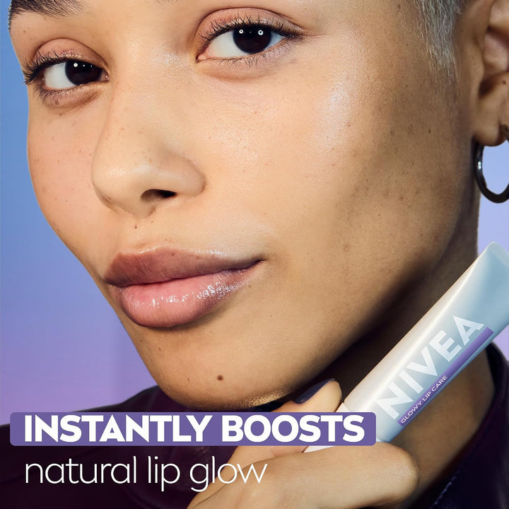 NIVEA Glowy Lips, bálsamo labial vegano con ácido hialurónico, vita...