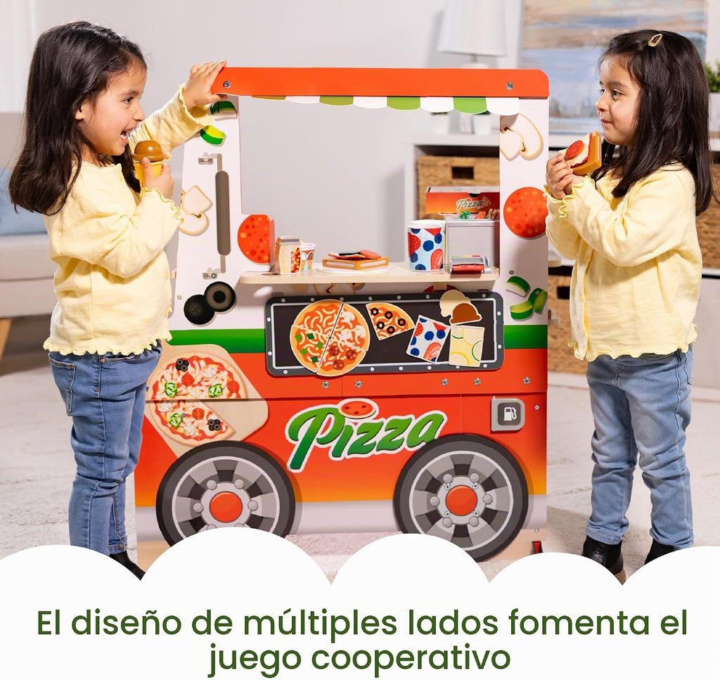 Melissa & Doug Wooden Pizza Food Truck Activity Center