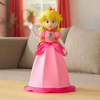 Super Mario Yours Truly, Princess Peach Figura de acción coleccionable de muñeca mide aproximadamente 12 pulgadas de alto, con 6 puntos de articulación, más de 25 citas de videojuegos, sonidos y