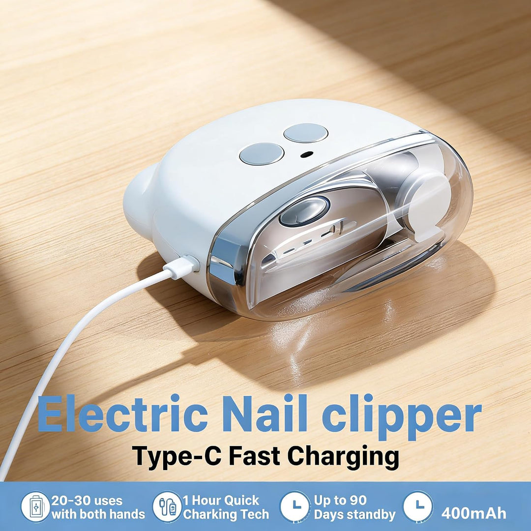 Cortaúñas eléctrico, recortador de uñas eléctrico con luz LED y lim...