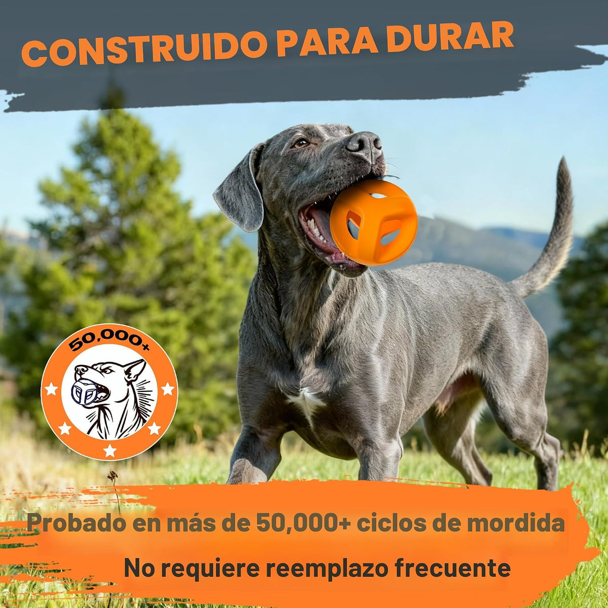 Fida Pelotas de goma natural para perros masticadores agresivos, juguetes duraderos para masticar perros grandes, juguetes interactivos de buscar y tira y afloja para razas medianas y grandes, no