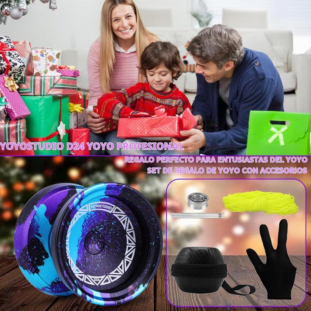 YOYOSTUDIO Yoyo profesional D24, truco de giro de dedo Yoyo para niños de 8